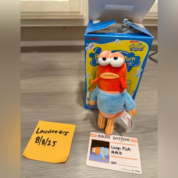 POP MART Other - Pop Mart SpongeBob Bikini Buddies Limp Fish Plush Keychain